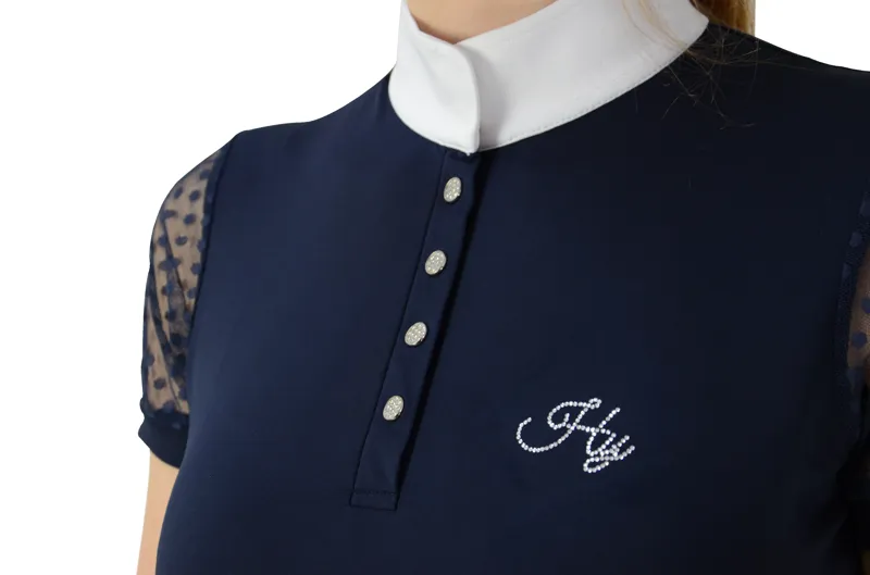Hy Equestrian Lydia Lace Show Shirt - Navy-2